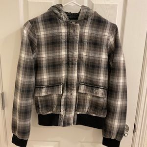 Volcom Plaid Zip Up Hoodie Ladies Small